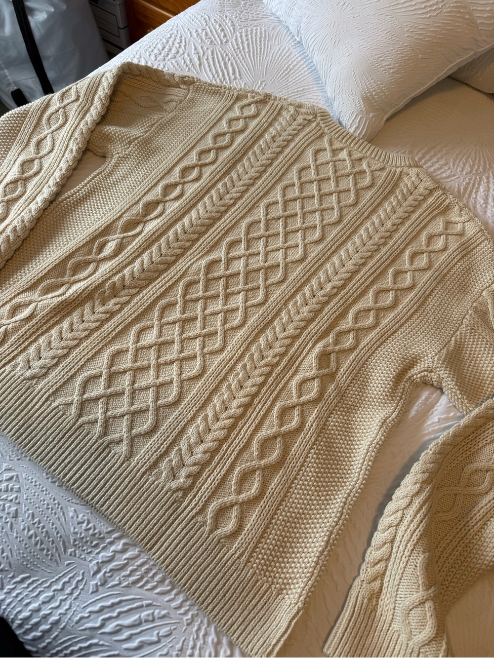 J. Crew Cable Knit Crewneck Sweater - Cream NWT - Picture 4 of 7